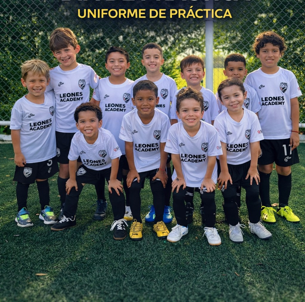 Niños de Leones Academy en entrenamiento